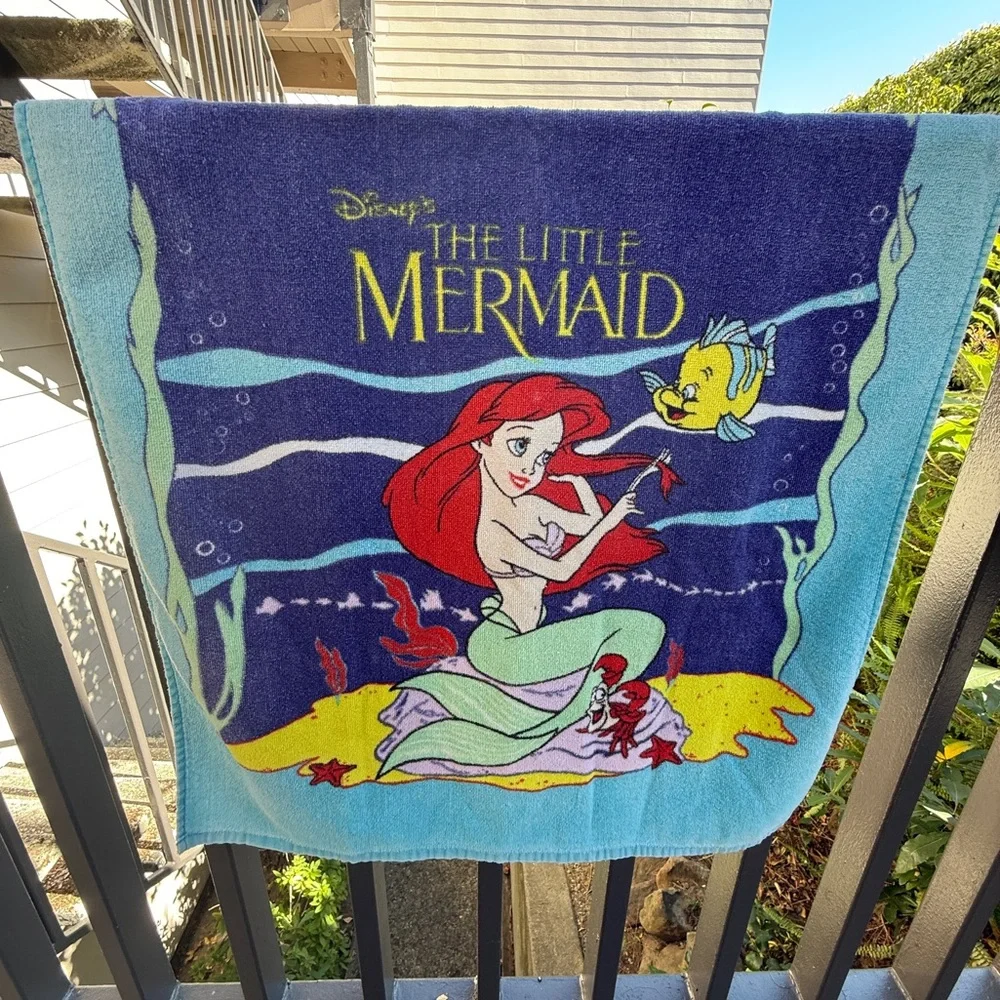 VTG Disney The Little Mermaid 90's Kids Beach Towel‎ Jay Franco & Sons